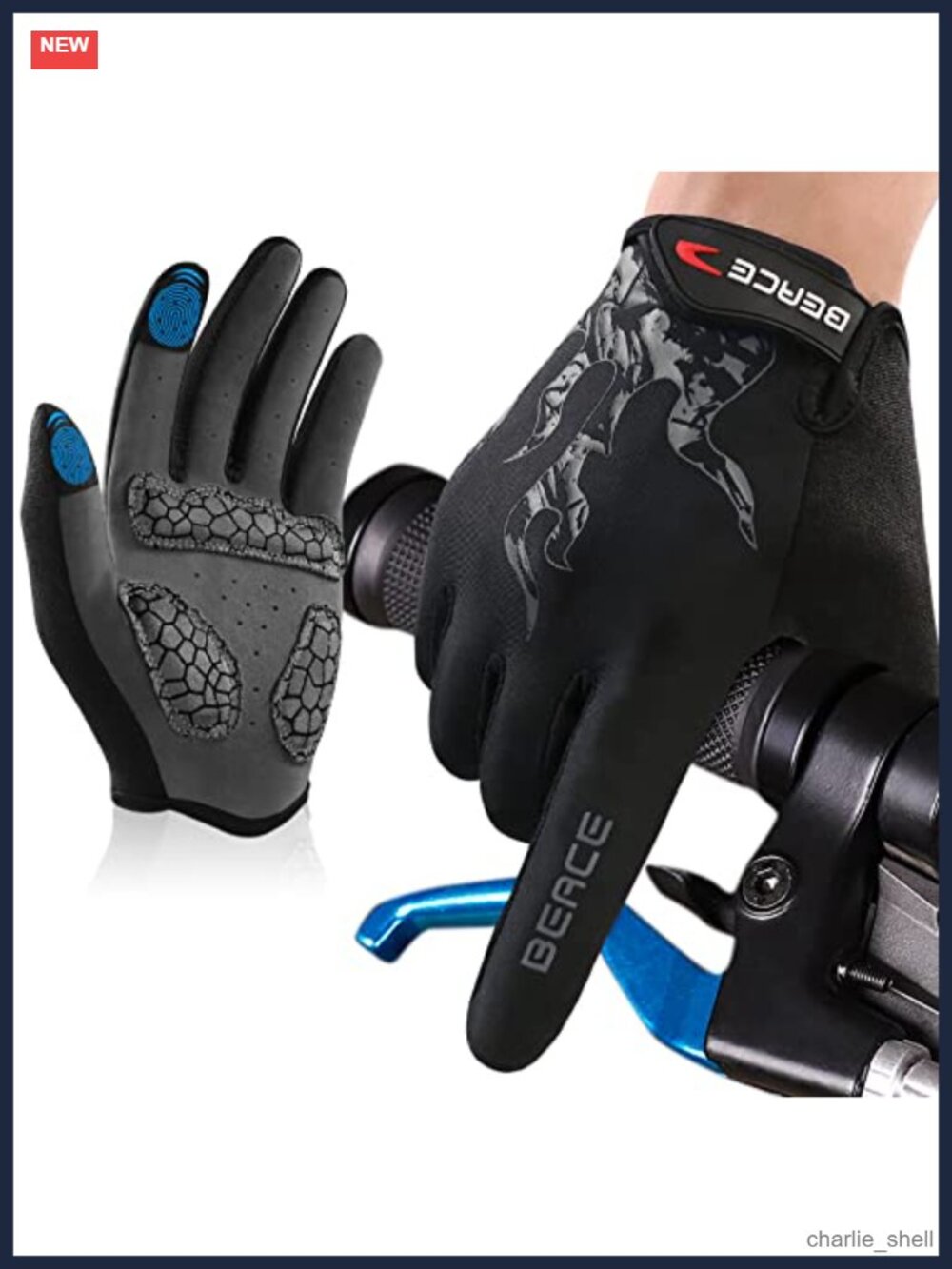 Cycling Gloves Touch Screen Full Finger Anti-Slip Silicone Palm Men